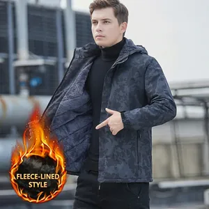 Camouflage Outdoor Jacket Waterproof Windproof Fleece Lined Detachable Hooded Coat Men Women Winter Hiking Sport Outerwear