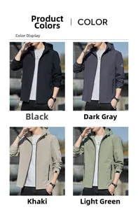 Giacche con cappuccio outdoor in nero, grigio scuro, kaki e verde chiaro in confronto