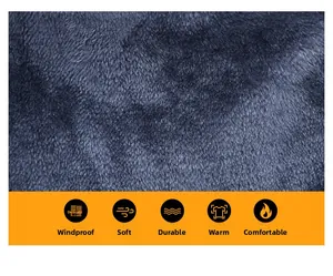 Detail of warm thickened fleece fabric showing windproof and soft texture for men jacket