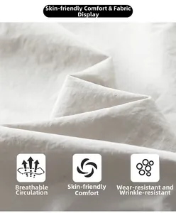 Detail of white breathable fabric texture showing skin-friendly and anti-wrinkle material