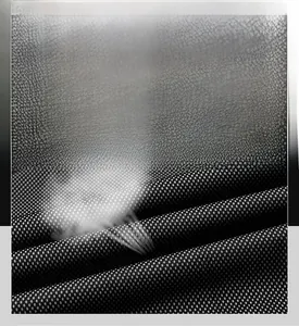 Detail of breathable black mesh knitting fabric showing superior airflow and texture