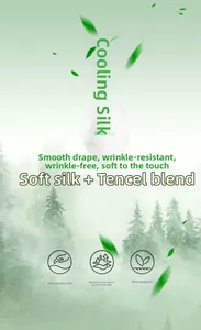 Detail of ice silk fabric blend showing high breathability and anti-wrinkle texture