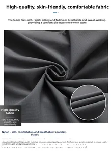 Détail du tissu en nylon ripstop gris foncé montrant sa texture respirante et élastique
