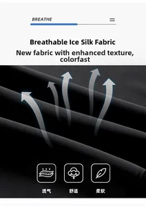Detail of breathable black ice silk fabric showing moisture-wicking and non-fading texture