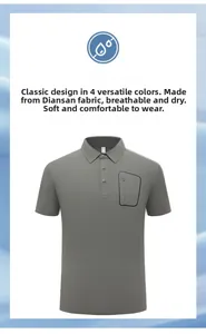 Détail du tissu gaufré respirant et de la poche zippée sur le polo pour hommes à manches