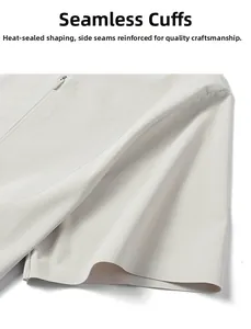 Detail of seamless sleeve cuff with heat-pressed shaping on men polo shirt