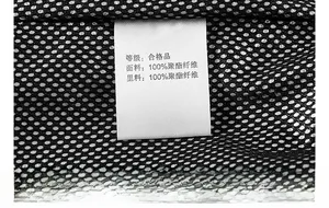 Detailed macro view of the inner care label and mesh fabric on a vintage flight jacket