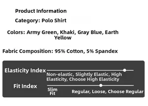 Détails des spécifications du tissu en coton du polo et de sa haute élasticité