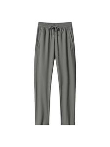 Pantalon d'été léger en soie glacée pour hommes avec taille élastique et cordon de serrage