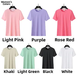 Detail view of round neck T-shirts in seven colors with breathable vertical texture