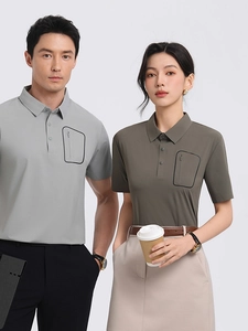 Polos d'été pour hommes et femmes avec manches courtes et poche poitrine zippée verticale