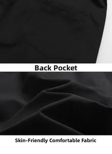 Detailed macro view of quick-dry fabric texture and rear pocket stitching on men's shorts