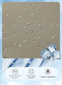 Détail du tissu en soie glacée hydrofuge avec texture rafraîchissante et haute élasticité