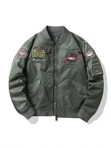 Men MA-1 Flight Bomber Jacket High Density Nylon Windproof Military Patches Embroidery Coat Streetwear Outerwear