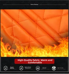 Detail of orange quilted lining with diamond stitching for warmth and soft texture