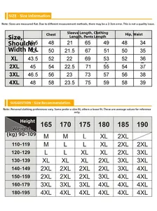 Size chart for ice silk casual set showing measurements from M to 4XL in centimeters
