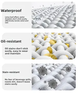 Macro 3D rendering showing waterproof, oil-resistant and anti-fouling fabric fiber structure