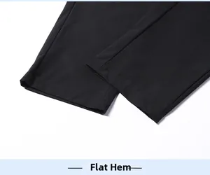 Detailed close-up showing straight leg opening and high-quality stitching on black ice silk pants