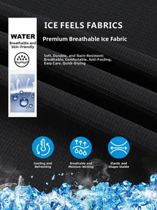 Detail of breathable ice silk fabric showing micro-mesh texture and cooling technology