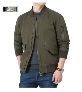 Dettaglio del bomber verde militare che mostra il colletto a coste e la zip sulla manica