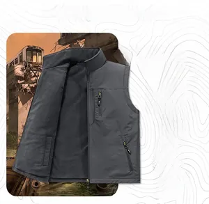 Detail of reversible fleece vest featuring thermal lining and secure zipper pockets