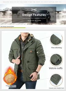 Detail von warmem Fleece-Futter und Klettverschluss-Bündchen an der grünen Outdoorjacke