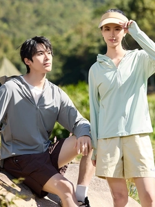Outdoor lightweight breathable ice silk sun protection hoodies for men and women