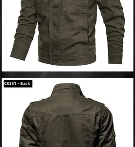 Detailed views of N1 deck jacket showing military style collar and epaulets details