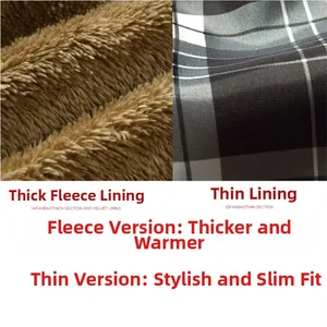 Detail view of the thick brown fleece lining versus the classic plaid inner fabric of the jacket