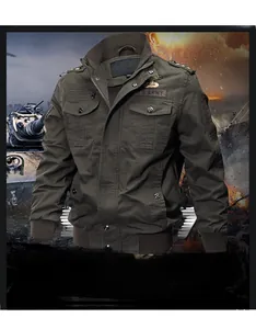 Detail view of military jacket with U.S. ARMY embroidery and warm fleece lining