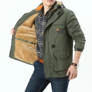 Herren Casual Outdoor Cargo Kapuzenjacke Wasserdicht Atmungsaktiv Fleece Gefüttert Windjacke Mantel Militär Winterjacke