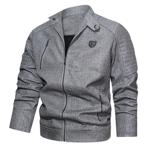 Men's Retro PU Leather Jacket Fashion Urban Stand Collar Motorcycle Plus Size Casual Outerwear Windproof Zipper Coat