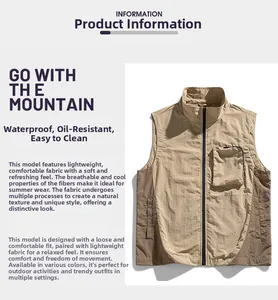 Gilet outdoor impermeabile e resistente all'olio in tessuto leggero, fresco e traspirante