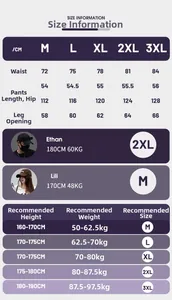Guide des tailles détaillé pour shorts cargo du M au 3XL avec mesures et conseils de coupe