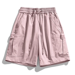 Short Cargo Homme Séchage Rapide Imperméable Polyester Multi Poches Taille Élastique Cordon de Serrage Randonnée Urban Tactical