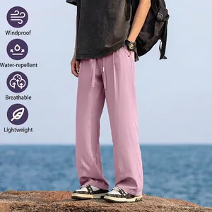 Waterproof and breathable lavender outdoor hiking pants for couples with elastic waistband
