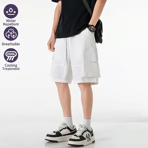 Short Cargo Homme Hydrofuge Respirant Rafraîchissant Cordon Poche Streetwear Urbain Large Décontracté Extérieur Short Court