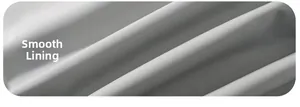 Detailed view showing the smooth white lining fabric with soft texture and silky finish