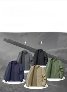 Detail of lightweight men's casual jacket showing breathable mesh lining and ribbed cuffs