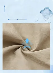 Macro detail of breathable ice-silk cargo shorts fabric with cooling technology