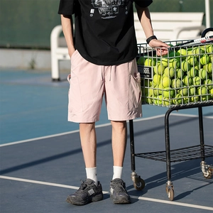 Men Cargo Shorts Waterproof Quick Dry Multi Pocket Shorts Elastic Waist Drawstring Urban Outdoor Streetwear Casual Bottoms