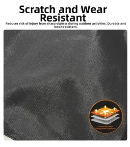 Close-up of durable black outdoor jacket fabric with scratch-resistant composite layers