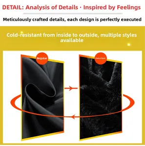 Détail du tissu en cuir noir avec des options de doublure en polaire chaude