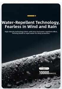Waterproof fabric detail of men's outdoor jacket with 10000mm hydrostatic head rating