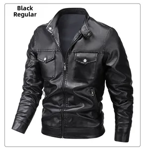 Detail of slim fit black faux leather jacket featuring silver snap pockets and metal zipper