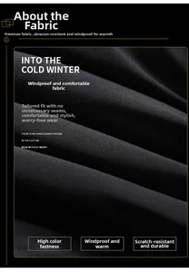 Detail of black windproof twill fabric with scratch-resistant texture for winter jackets
