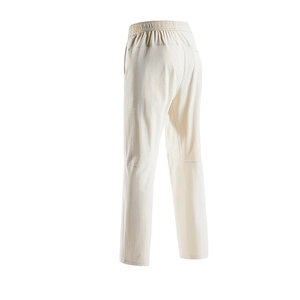 Herren Ice Silk Sporthose in Creme mit geradem Bein und elastischem Taillenbund