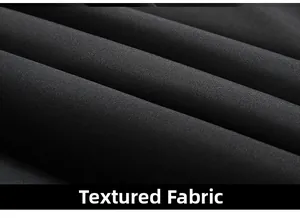 Close-up of high-density black woven fabric with detailed texture for winter jacket