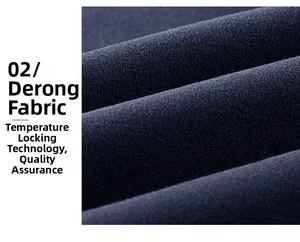 Macro detail of navy thermal fabric with Dralon fibers and heat-retention technology