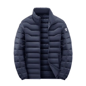 Men Winter Padded Jacket Quilted Stand Collar Windproof Thick Cotton Coat Casual Warm Outerwear For Youth Fashion